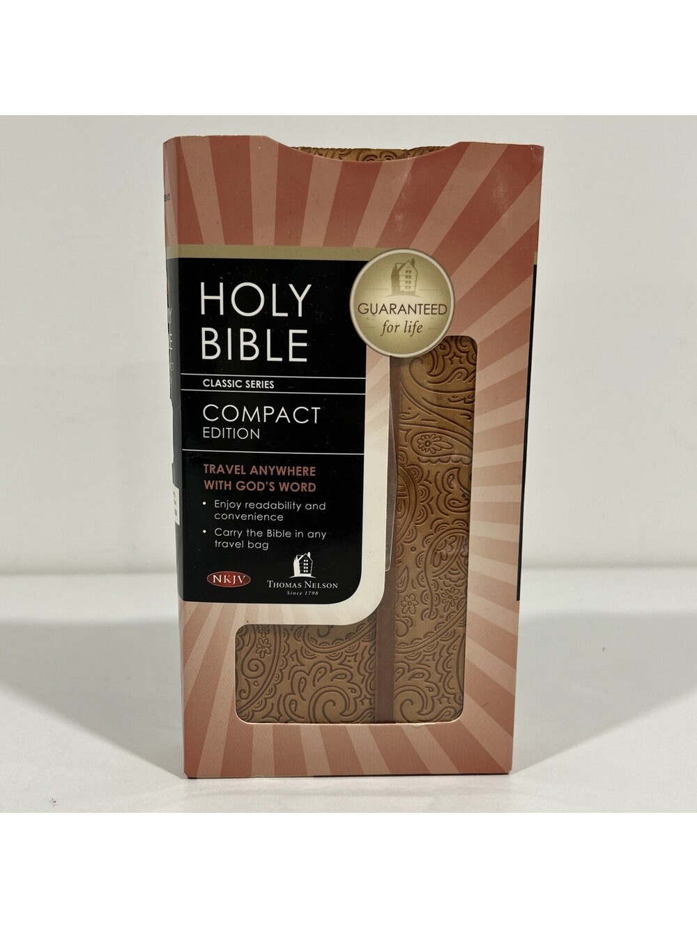Thomas Nelson NKJV Classic Series Compact Holy Bible Butterscotch Leather soft